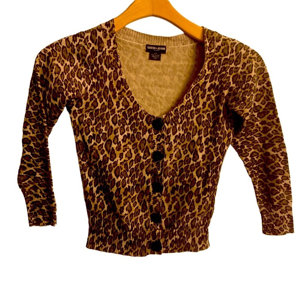 Guess Leopard Scoop Neck Top